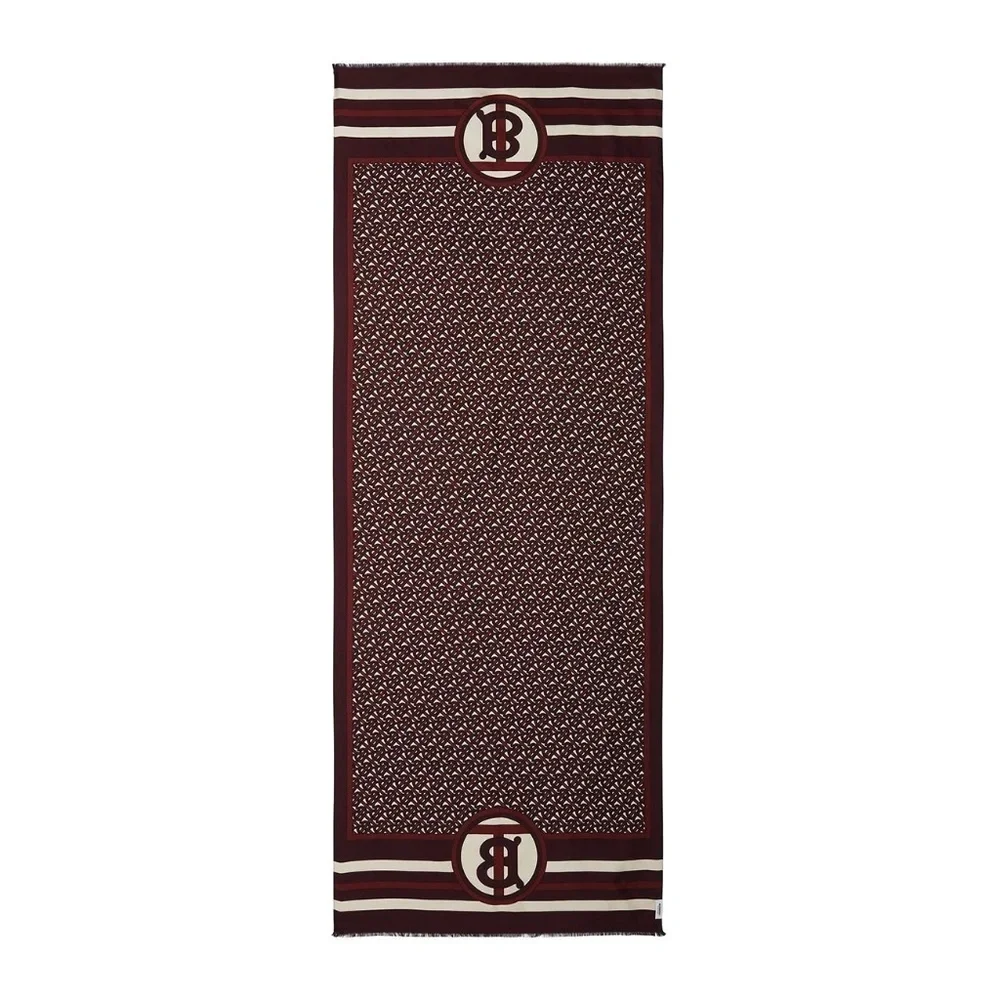 Burberry Scarf Double Printed Reversible 100% Silk New